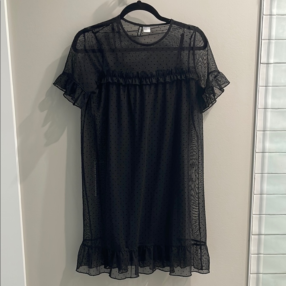 Divided H&M Black Sheer Mini Dress Size Xs